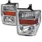 Spec-D Tuning 08-10 Ford F250 Superduty Chrome Euro Headlights 2LH-F25008-RS - alternate 1